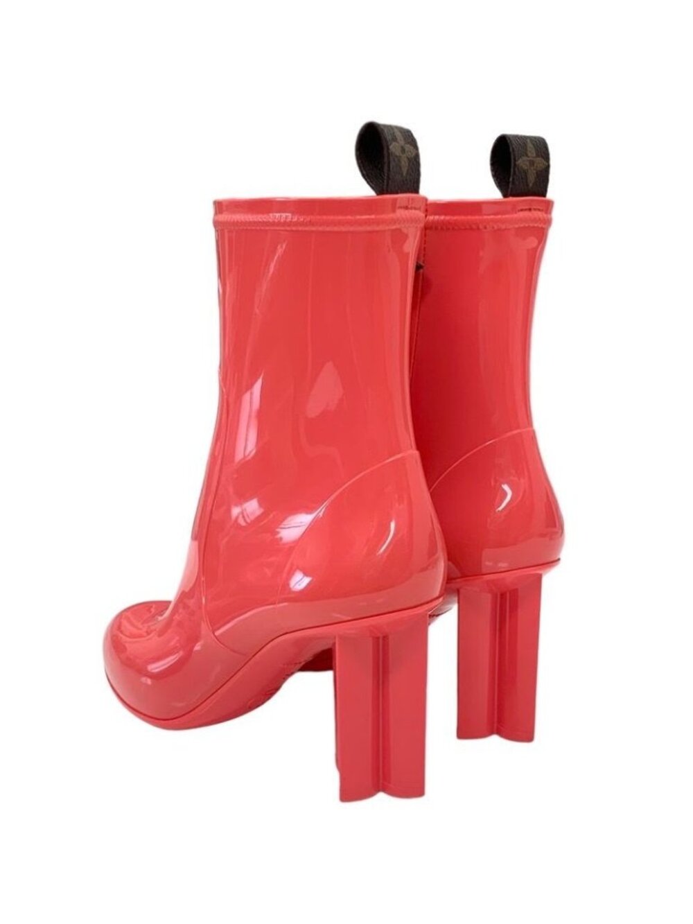 Louis Vuitton Boots Short Rain Silhouette Line Monogram Rubber Pink - Picture 4 of 10